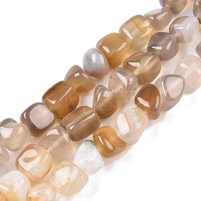 Natural Grey Agate Beads Strands G-N342-64-1