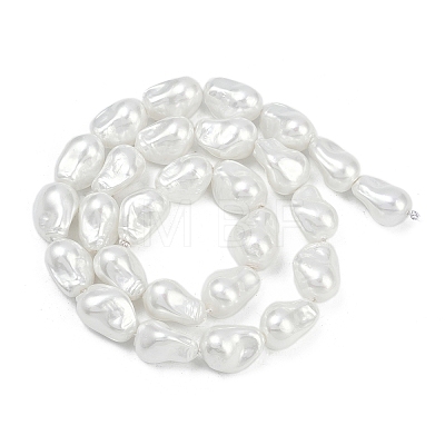 Electroplate Porcelain Imitation Pearl Beads Strands BSHE-Z009-03A-1