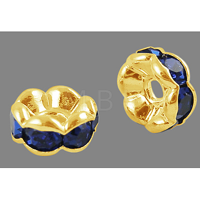 Brass Rhinestone Spacer Beads X-RSB029NFG-1