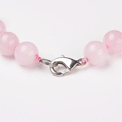 Natural Rose Quartz Beads Necklaces NJEW-F138-8mm-05-1