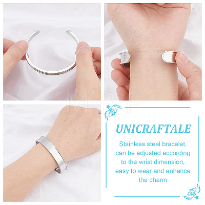 Unicraftale Stainless Steel Grooved Bangles STAS-UN0038-75A-1
