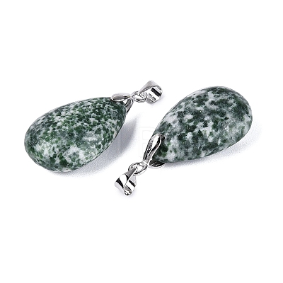 Natural Green Spot Jasper Pendants G-N362-03P-08-1