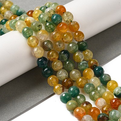 Dyed & Heated Natural Dragon Veins Agate Beads Strands G-P539-A01-07-1