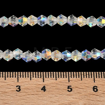 Electroplate Transparent Glass Beads Strands EGLA-K015-18Y-1