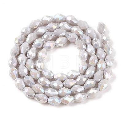 Opaque Solid Color Electroplate Glass Beads Strands EGLA-N013-P6mm-B05-1