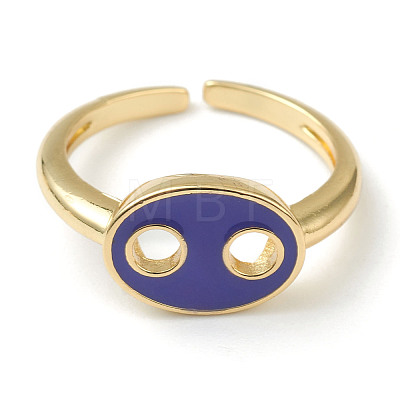 Brass Enamel Cuff Rings RJEW-H546-03-1