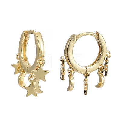 Brass Huggie Hoop Earrings EJEW-K083-44G-1