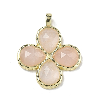 Natural Rose Quartz Faceted Pendants G-A308-01G-13-1