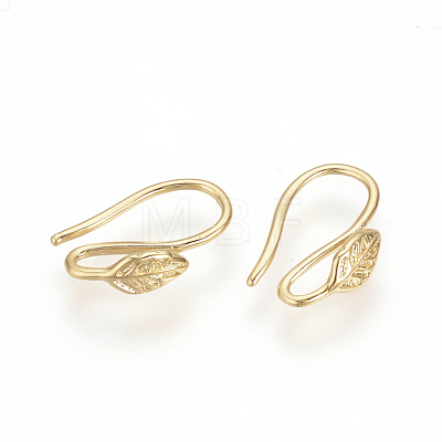 Brass Earring Hooks KK-R037-218G-1