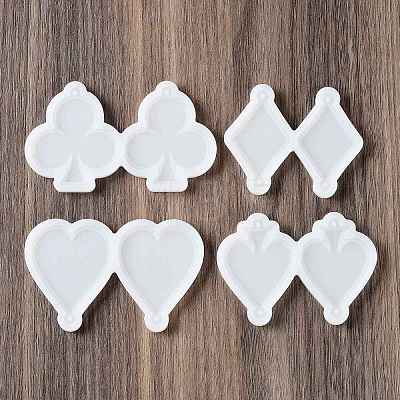 4Pcs 4 Style Playing Card DIY Pendant Silicone Molds Set DIY-A046-01-1
