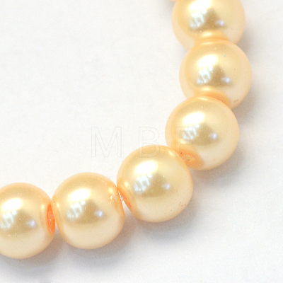 Baking Painted Pearlized Glass Pearl Round Bead Strands HY-Q003-4mm-61-1