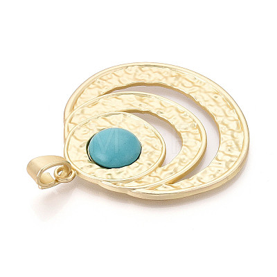Synthetic Turquoise Big Pendants PALLOY-N179-63MG-1