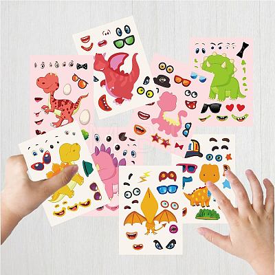 48 Sheets 8 Styles Paper Make a Face Stickers DIY-WH0467-004-1