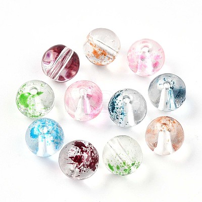 Baking Painted Transparent Glass Beads DGLA-R053-10mm-M-1