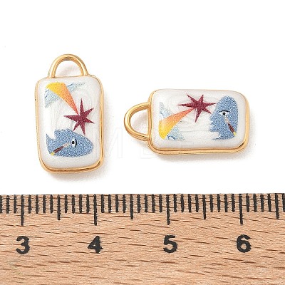 304 Stainless Steel Enamel Pendants STAS-F360-10G-01-1