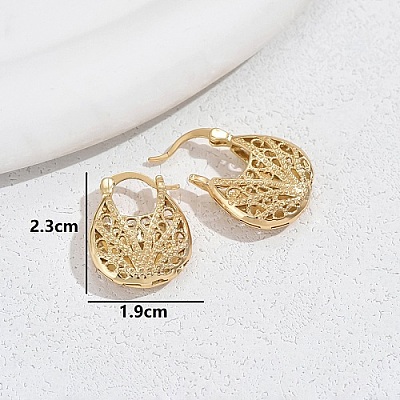 Brass Hollow Hoop Earrings for Women SE4999-1-1