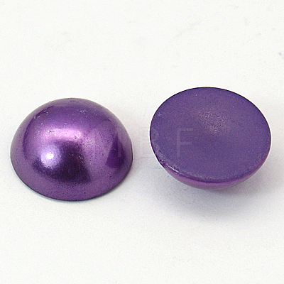 Half Round Domed Imitated Pearl Acrylic Cabochons OACR-H001-1F-1