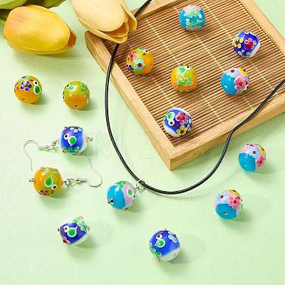 5Pcs Handmade Lampwork Beads LAMP-SZ0001-48B-1