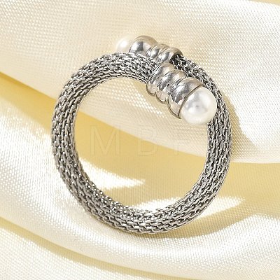 304 Stainless Steel Open Cuff Rings for Women RJEW-F173-02P-1