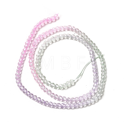 Transparent Gradient Color Glass Beads Strands GLAA-H021-01B-02-1