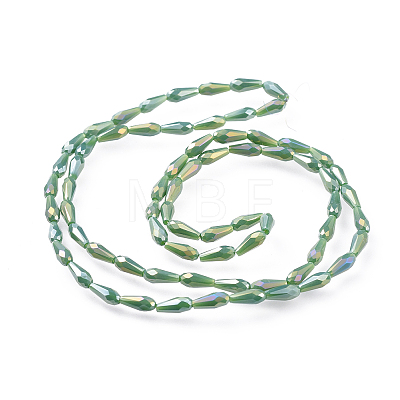Electroplated Opaque Glass Beads Strands EGLA-L015-FR-B01-1