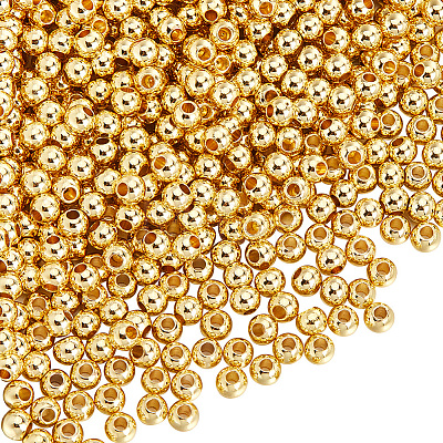 Rack Plating and PVD Vacuum Plating Brass Round Spacer Beads FIND-SP0002-24D-1