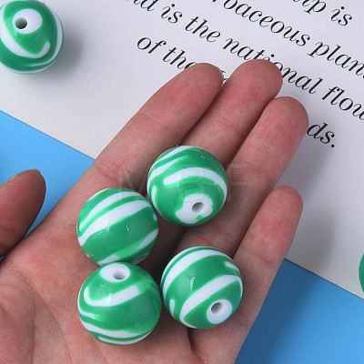 Opaque Striped Acrylic Beads MACR-S373-27C-07-1