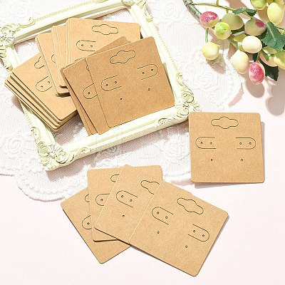 Kraft Paper Earring Display Cards with Hanging Hole EDIS-YW0001-04-1