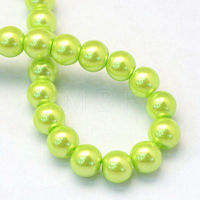 Baking Painted Pearlized Glass Pearl Round Bead Strands X-HY-Q003-12mm-66-1