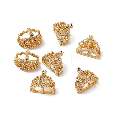 Brass Micro Pave Cubic Zirconia Charms KK-A171-18G-1