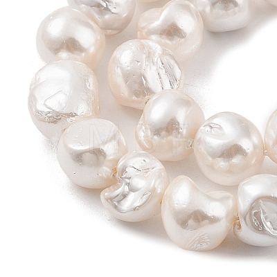 Electroplated Shell Pearl Beads Strands BSHE-C006-01A-1
