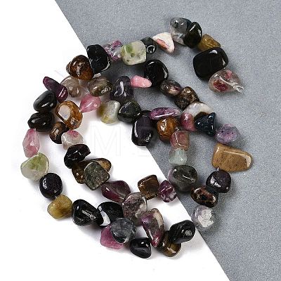 Natural Colorful Tourmaline Nuggets Beads Strands G-B125-A12-01-1