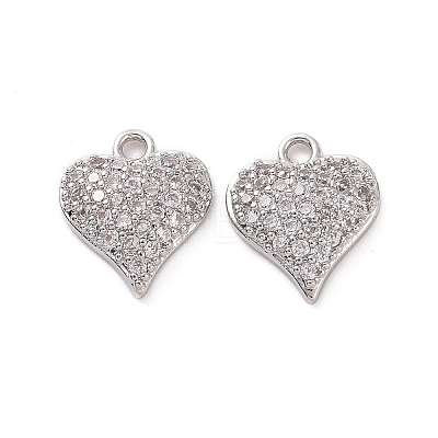 Brass Micro Pave Cubic Zirconia Charms KK-E068-VF179-1