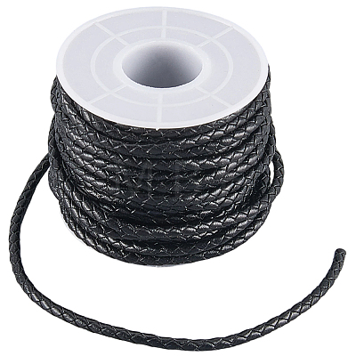 10M Round Braided Leather Cord WL-CL0001-41B-1