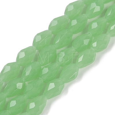 Electroplate Imitation Jade Glass Beads Strands GLAA-N005-J8mm-D04-1