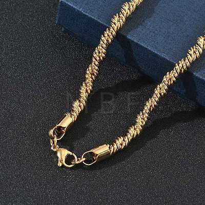 6MM 304 Stainless Steel Rope Chain Necklaces SA-CBA2696-04G-1