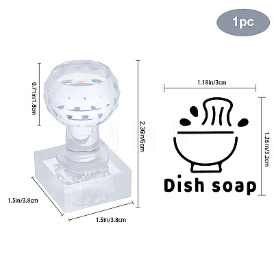 Clear Acrylic Soap Stamps with Big Handles DIY-WH0438-033-1