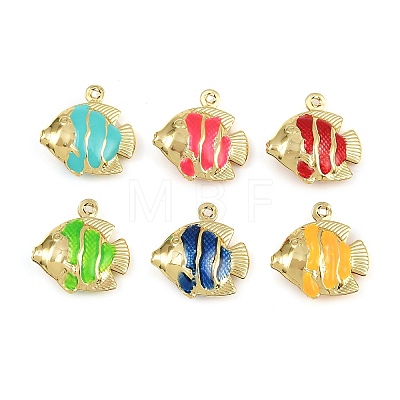 Brass Enamel Pendants KK-I352-06G-1