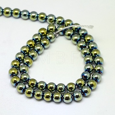Electroplate Non-magnetic Synthetic Hematite Beads Strands G-J169A-2mm-06-1