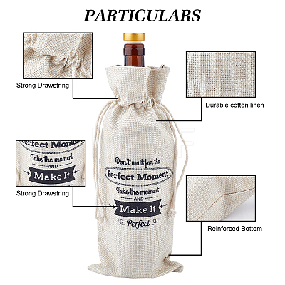 Jute Cloth Wine Packing Bags ABAG-WH0005-72F-1