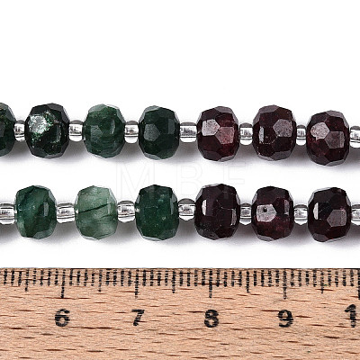 Natural Fuchsite & Garnet & White Moonstone Beads Strands G-T144-20B-01-1