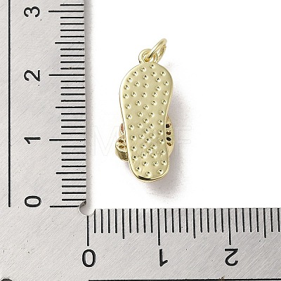 Brass Micro Pave Cubic Zirconia Pendants KK-E092-19G-02-1