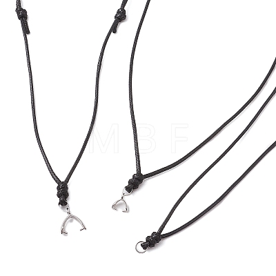 3Pcs 3 Styles Adjustable Waxed Polyester Cord Necklaces Making AJEW-JB01308-1