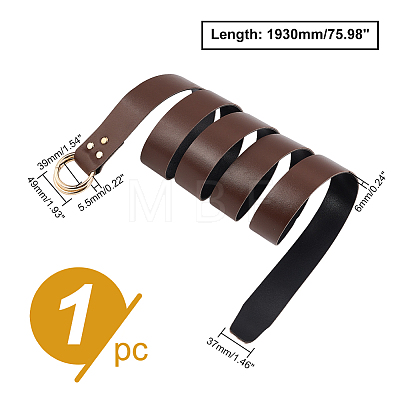 PU Leather Chain Belt with Iron Double D-ring Buckle AJEW-WH0314-52B-1