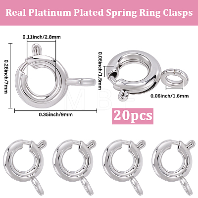 20Pcs Brass Spring Ring Clasps KK-BBC0027-68C-P-1