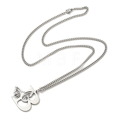 201 Stainless Steel Necklaces NJEW-Q336-01B-P-1