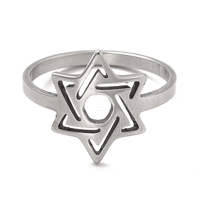 Non-Tarnish 201 Stainless Steel Finger Rings RJEW-G278-38P-1