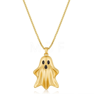 Halloween Brass Ghost Pendant Necklaces for Women FS-WG65C6E-01-1