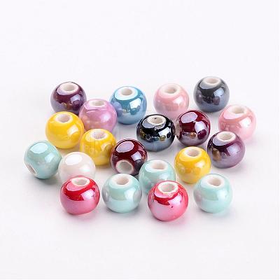 Handmade Porcelain Beads X-PORC-D001-8mm-M-1