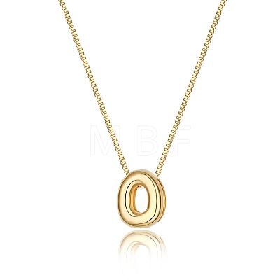 Brass Initial Pendant Box Chain Necklaces for Women FS-WG5C822-15-1